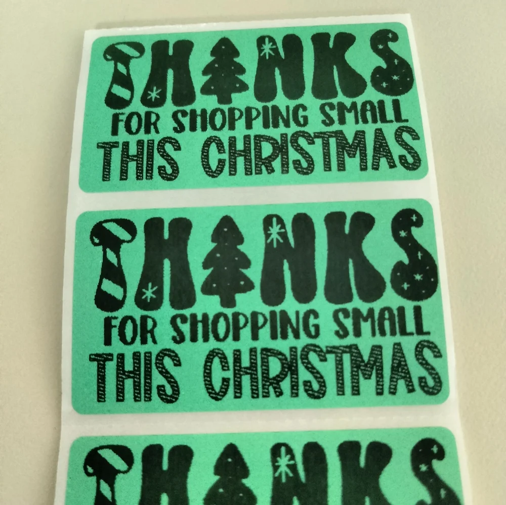 💙100 Xmas Shop Small- Shipping Labels Thermal Packaging Stickers 2.25